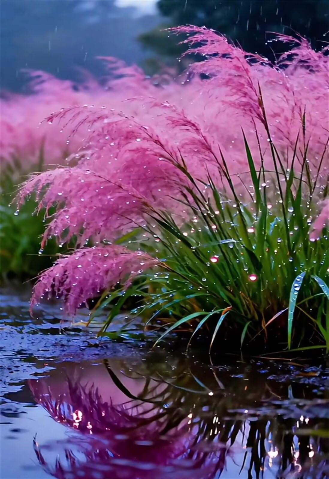 Puzzle 1200 Pezzi per Adulti, Erba Muhlenbergia Rosa, Rompicapo Classico per Passatempo e Relax, Splendida Decorazione per Pareti e Idea Regalo