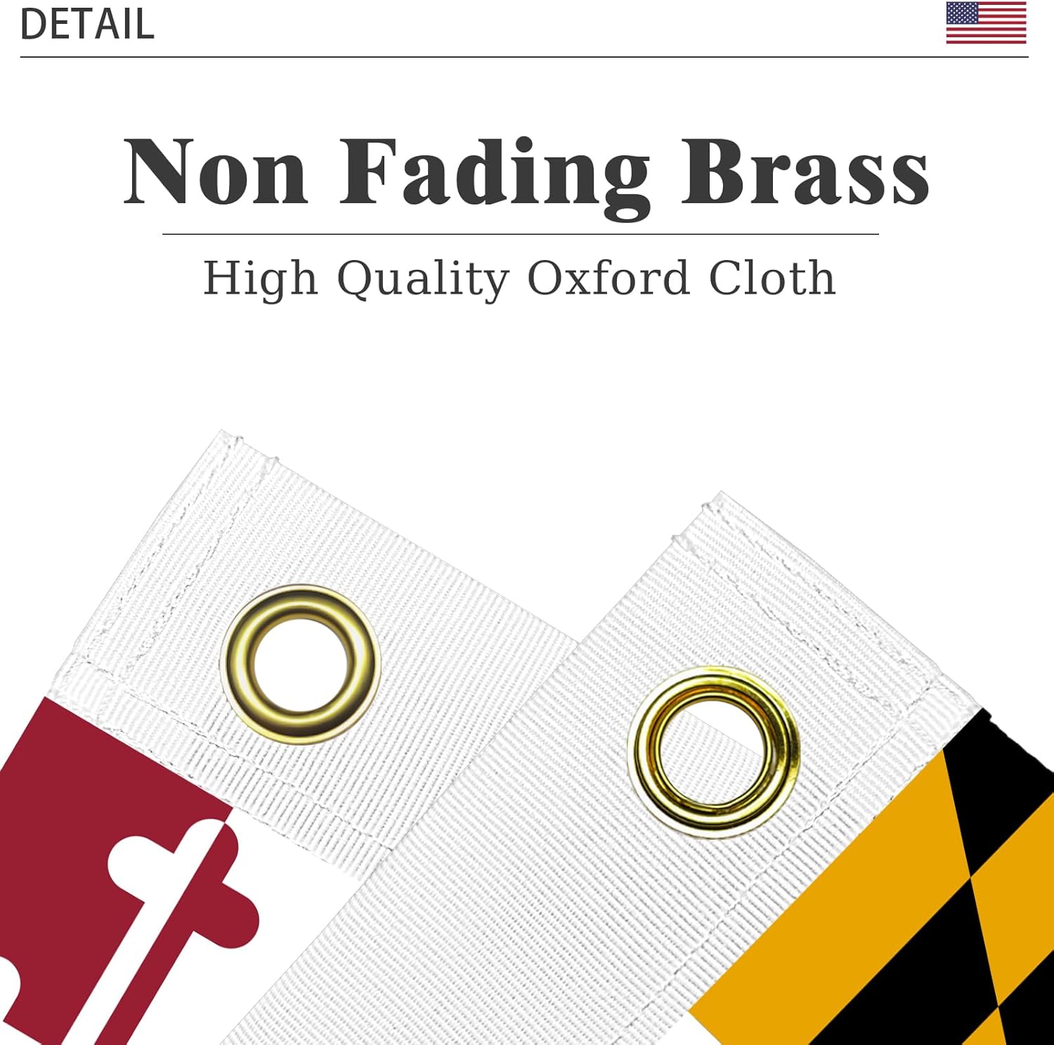 Maryland State Flag 3x5 Outdoor Double Sided State of Maryland Flags 3 Layers 240D Polyester Sewing 4 Rows of Thread with Durable Canvas Header and Brass Grommets - Image 2