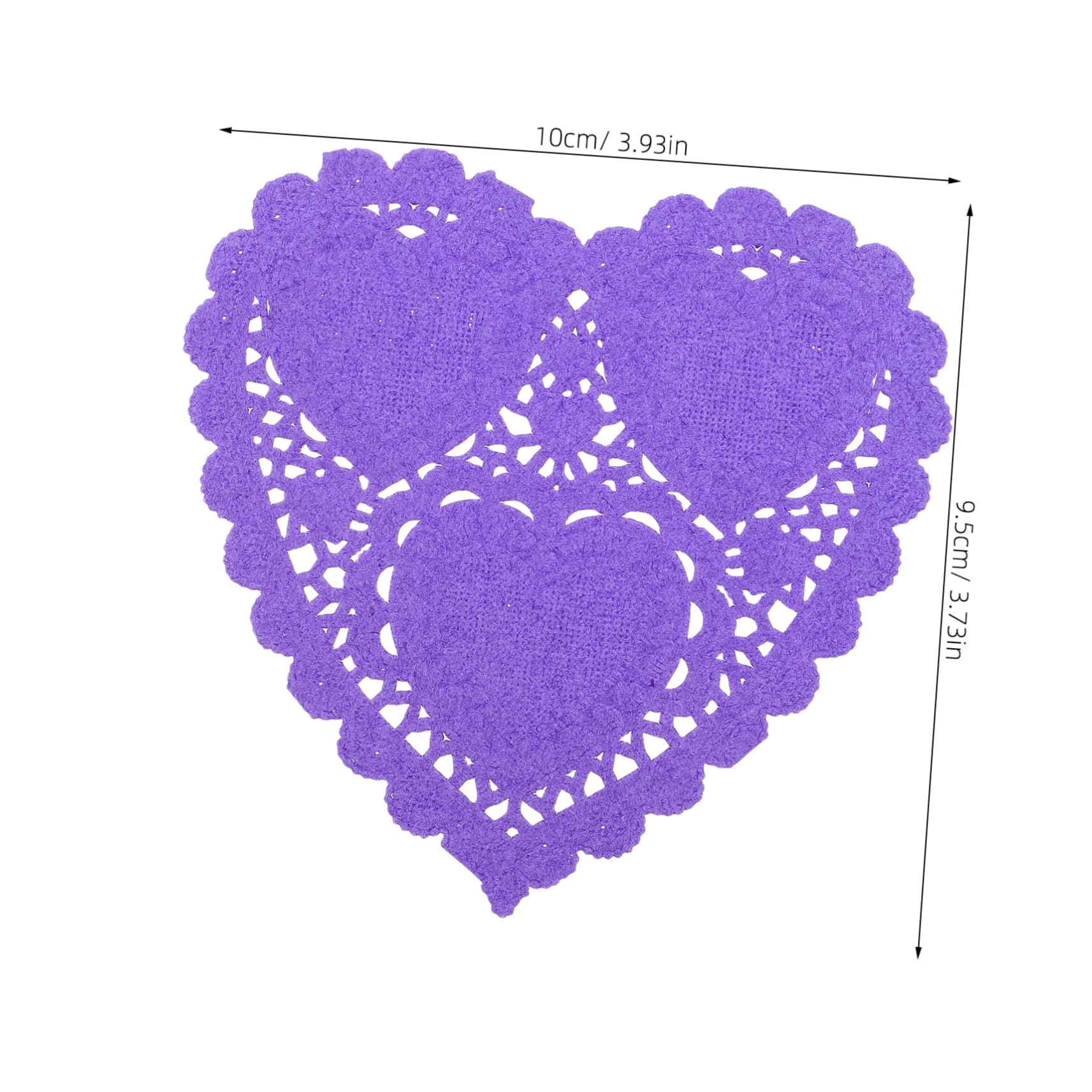 FUNOMOCYA 100pcs Heart Shape Cake Baking Paper Pad Oil Absorbing Doilies for Small Cakes Decorative