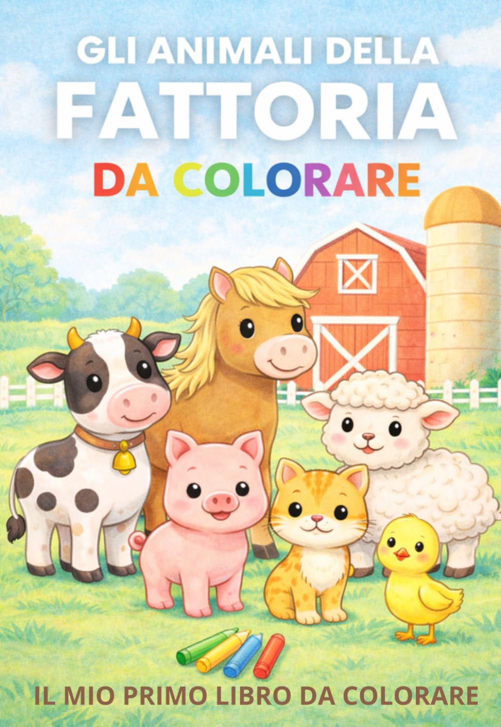 Animali della fattoria da colorare TASCABILE: Il mio primo libro da colorare sempre con me (Libri da colorare per Bambini in formato TASCABILE)