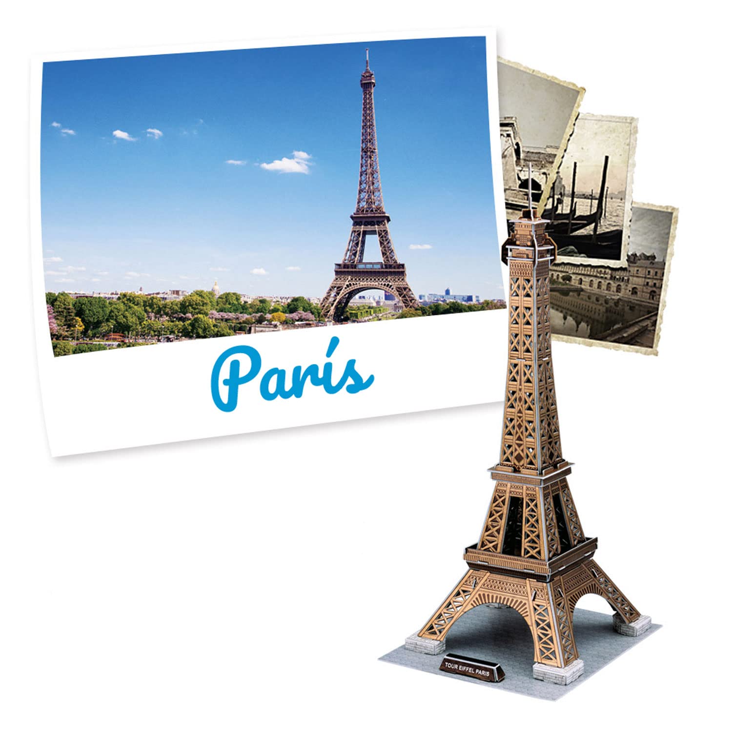 Puzzle Adultos Puzzle 3D Torre Eiffel - 39 Piezas - Maqueta Para Construir Sin Pegamento - Para Niños +14 Años Y Adultos Construcciones Cartón EPS