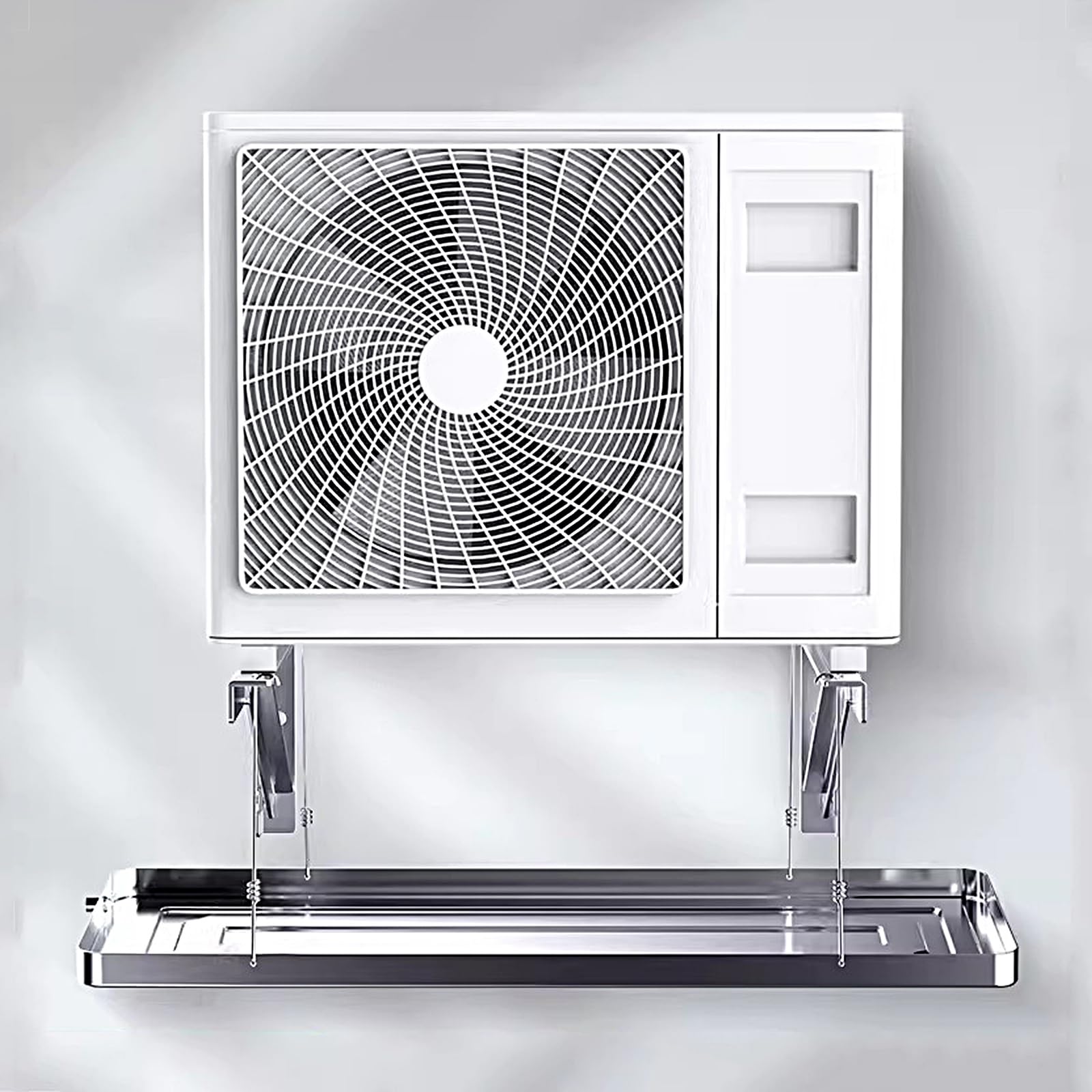 Vaschetta di Raccolta della condensa del condizionatore, vaschetta Universale in Acciaio Inox per Esterni, con Tubo Flessibile da 100 cm, Adatta per condizionatori a Finestra e Mini Split (1
