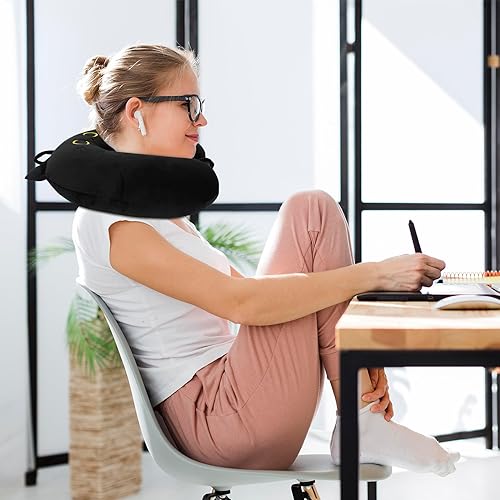 Miniatura 5 de Almohada de viaje de gato negro, almohada de cuello de viaje para niños, almohada de cuello cómoda, almohada de viaje para automóvil, autobús,