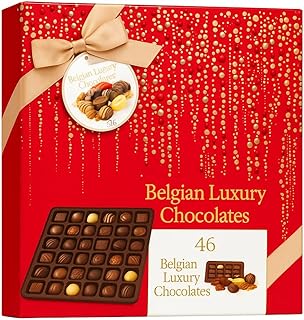 Belgian Luxury Chocolate Gift Box, Gourmet Assortment with Milk, Dark an...