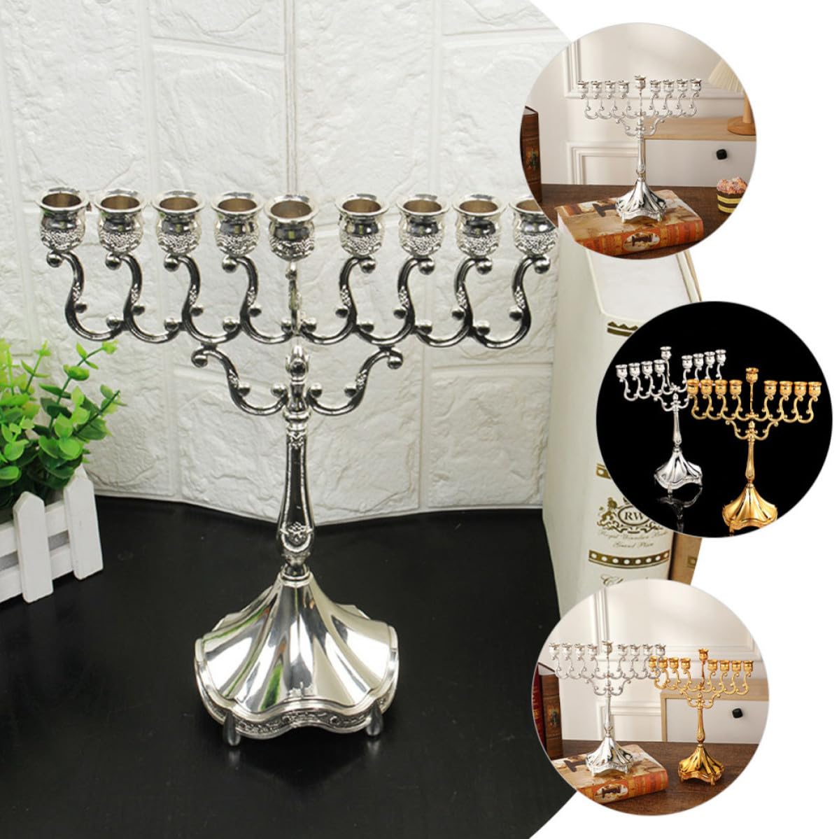 Candelabro de Metal de Aleación de Zinc Estilo Europeo Antiguo 9 Brazos, Decoración Elegante para Bodas y Fiestas Nocturnas, Rendimiento Estable y Uso Práctico