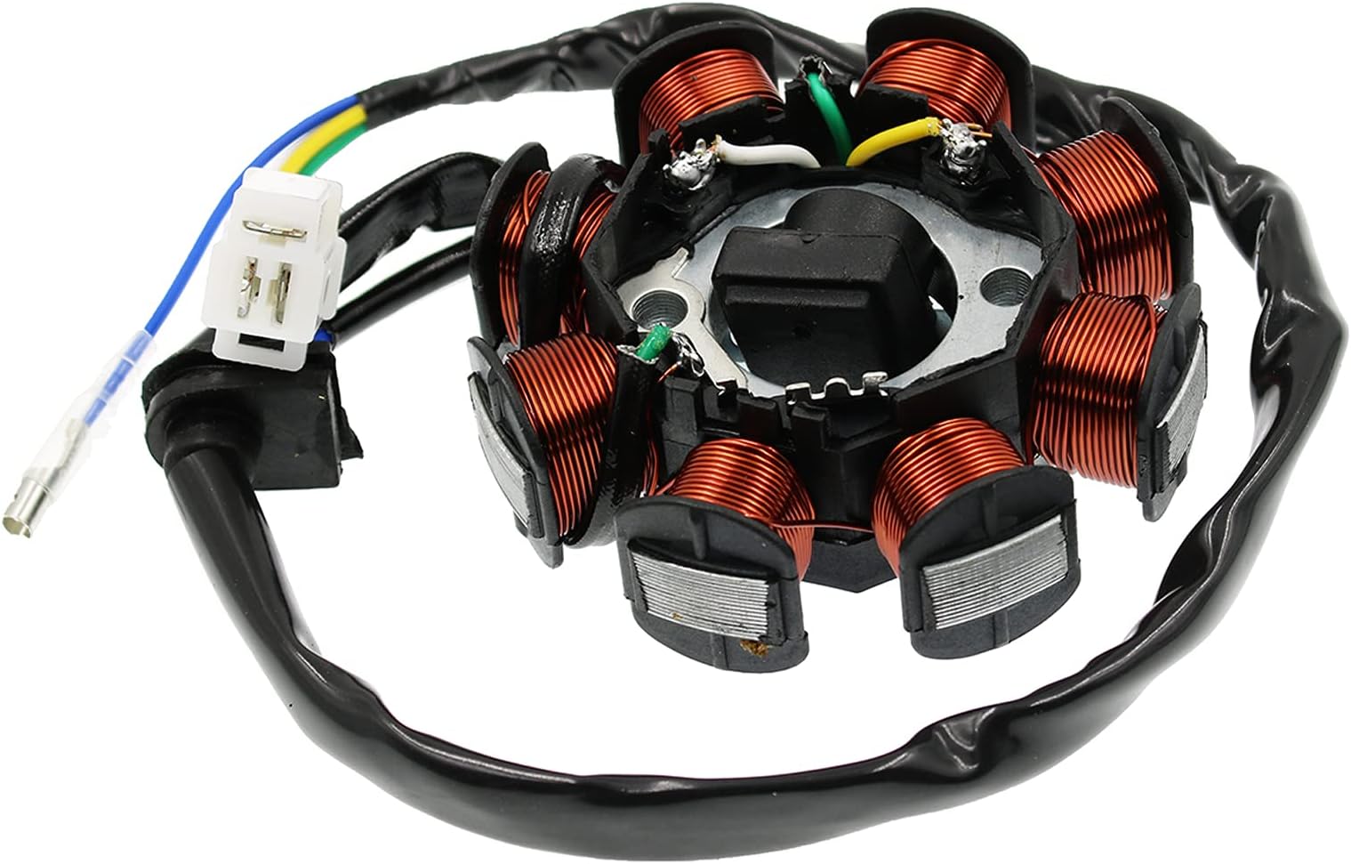 Glixal GY6 49cc 50cc 60cc 80cc 100cc 8-coil Magneto Stator for 139QMB 139QMA 147QMD Scooter Moped ATV Go-kart Buggy Engine Taotao Jonway Icebear Baja Coolster Lance SUNL Vento (Direct Current)