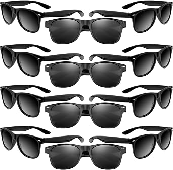 MIAHART 12 Pack Kids Party Sunglasses Bulk Summer Party Favors Retro Glasses for Boys and Girls Birthday Party Supplies, Black