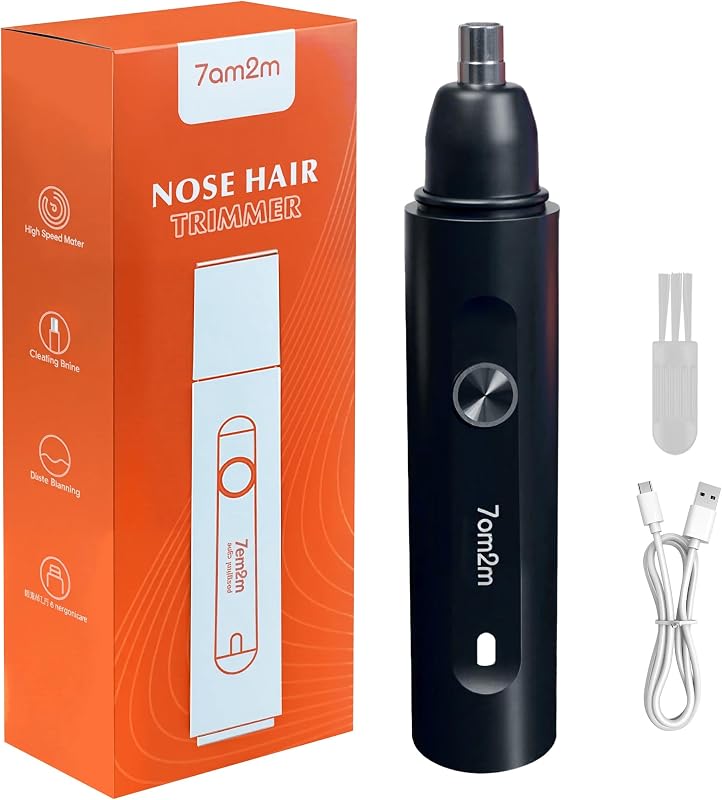 Aparador de pelos do nariz e orelhas 7AM2M recarregável via USB-C