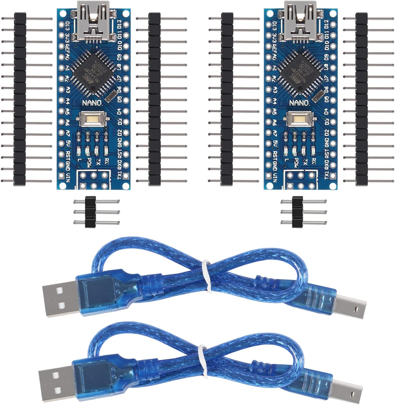 Amazon.com: DWEII 2 PCS Nano Board V3.0 ATmega328P with 2Pcs Cable ...