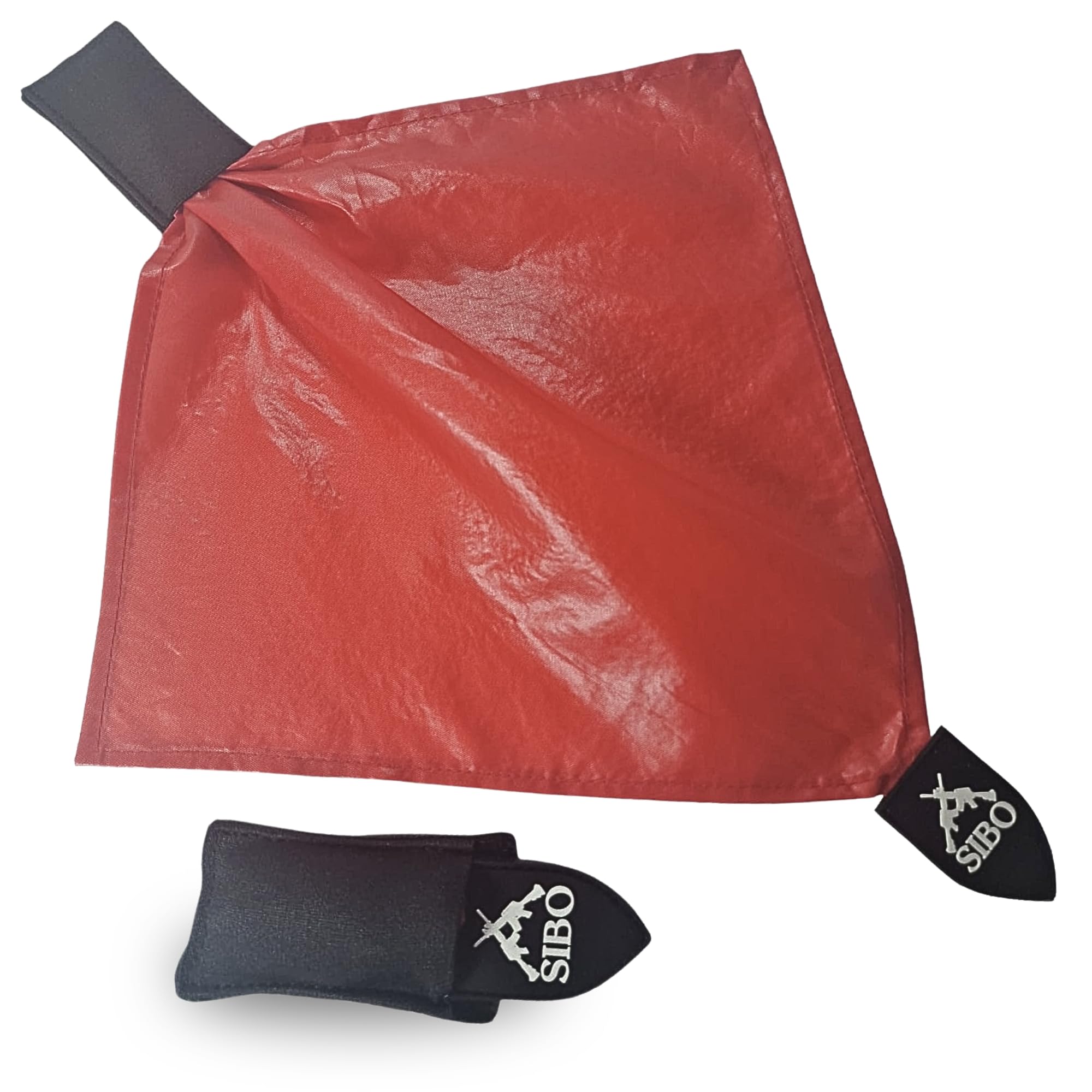 Sibo Pañuelo Rojo Airsoft con Pouch Integrado Deathrag MOLLE Accesorio Táctico