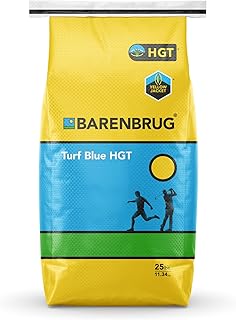 Barenbrug Turf Blue Healthy Grass Technology Grass Seed with Yellow Jacket Coating - Heavy Traffic Seed for Use on Sports Fields, Golf Courses, Parks, Lawns, and Yards, Yellow (25 LB Bag)