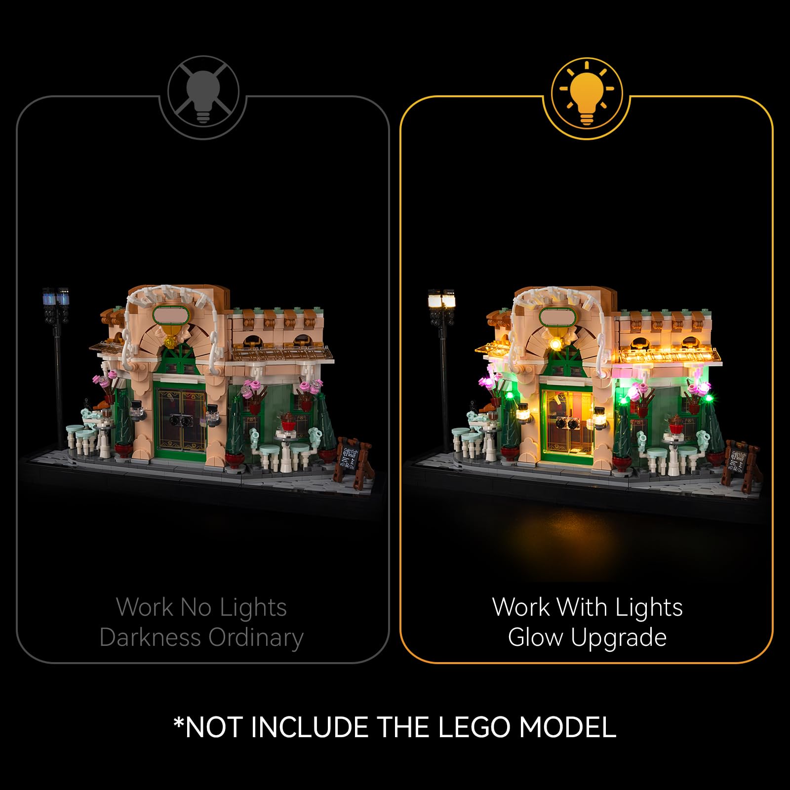 Nitemode LED Light kit Compatible with Lego 10362 French Café?Better Display of Your Building Block Kits (No Model)