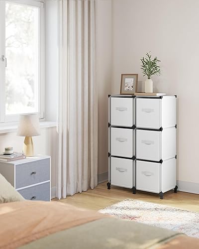 Miniatura 3 de SONGMICS Organizador de almacenamiento con cajas de almacenamiento, organizador de 6 cubos, 6 contenedores plegables de tela no tejida,