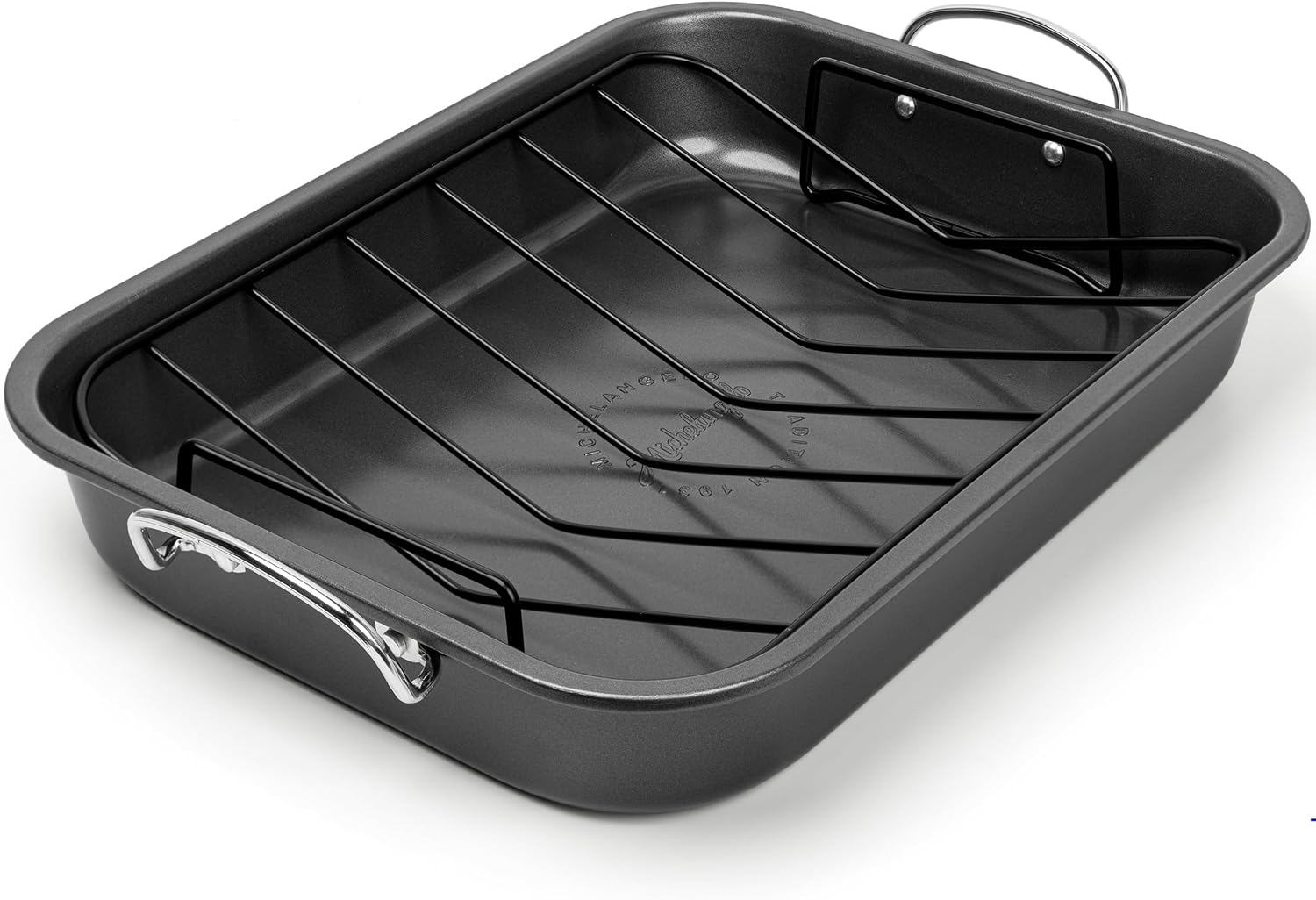 MICHELANGELO 15-Inch Turkey Roasting Pan with V Rack, Carbon Steel