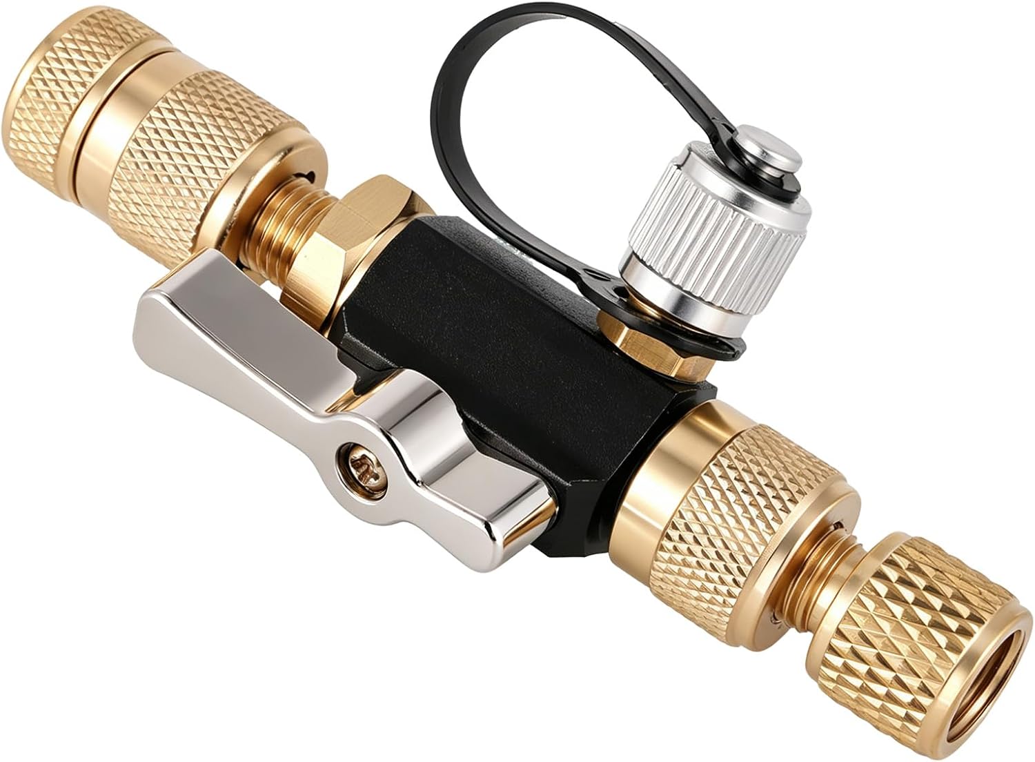 HVAC Valve Core Removal Tool, 1/4" & 5/16" SAE Valve Core Remover HVAC Gauges with High Flow Refrigerant Service Wrench Tool for R410A R12 R32 R22 Mini Split Auto AC Systems