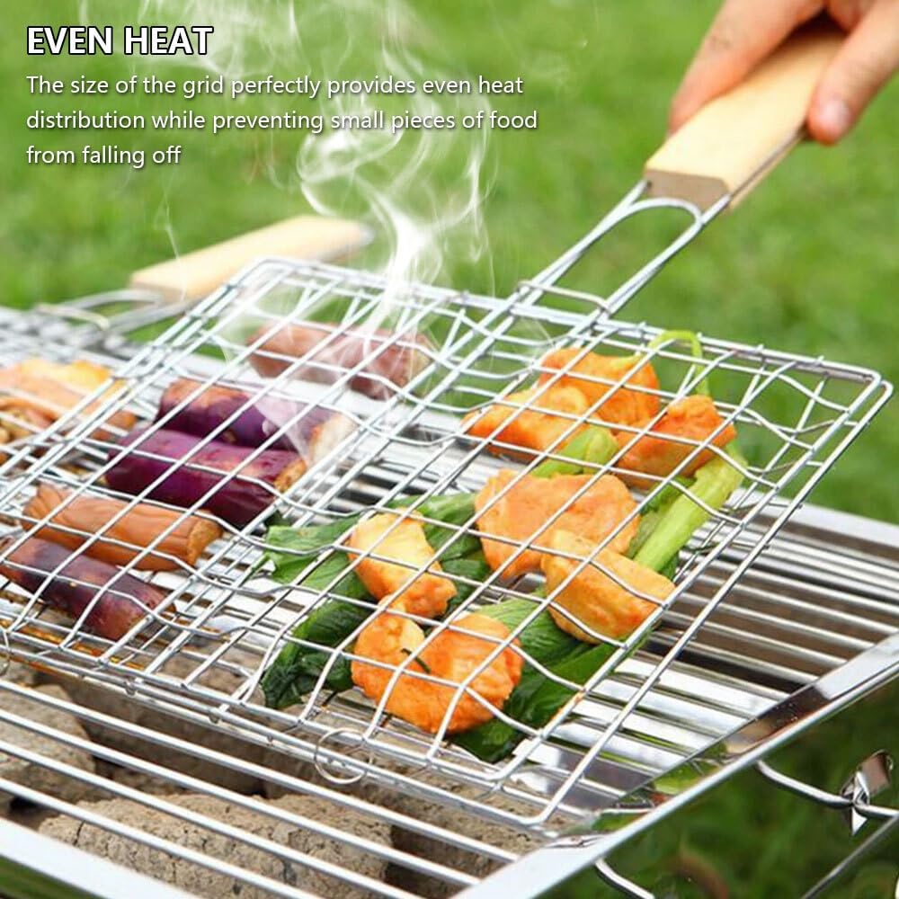 Barbecue Griglia Griglia Griglia BBQ Net Bistecca Carne Pesce Gamberetti Verdura Holder Strumento
