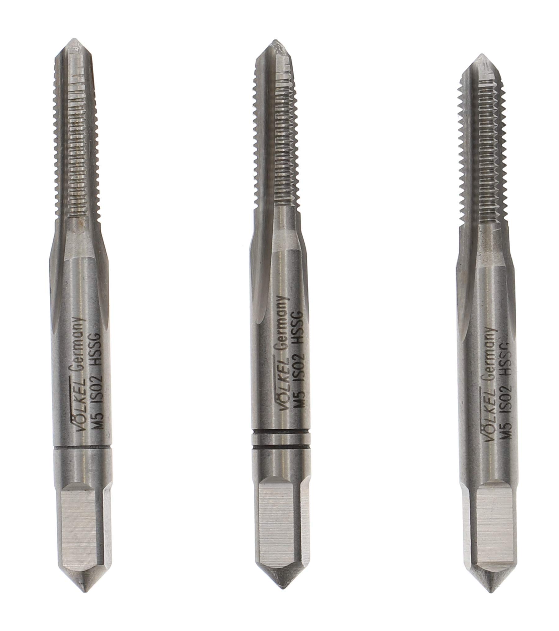 Hand-Gewindebohrer Set M5x0,8 - 3-teilig HSS Qualität Aus Europa