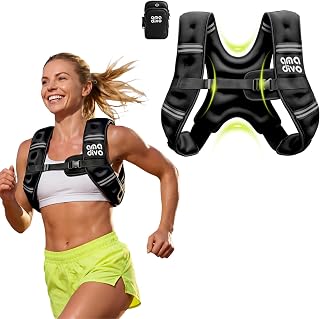 Ama Divo Weighted Vest (8lb-20lb) for Men & Women - Reflective, Adjustable Buckles, Breathable Neoprene for Running, Walking, Strength Training w/ Detachable Bag