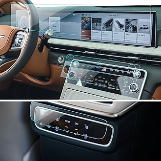 8PCS Car Screen Protector for 2025 Genesis GV80 Accessories Navigation& Dashboard&AC Nano Touchscreen Protector Film HD Clear Bubble Free 27''