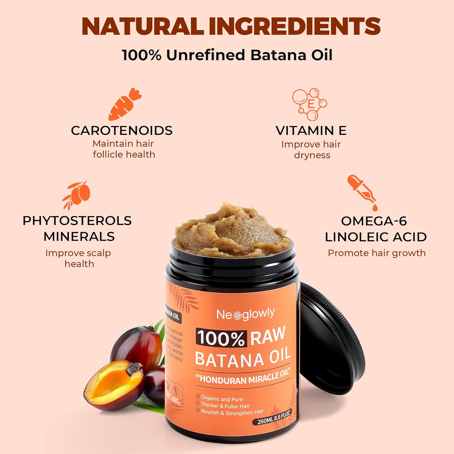 8.8oz Batana Oil for Hair Growth, 100% Plant-Based Hair Oil From Honduras, Organic Hair Growth Oil for Strong and Smooth Hair,Hair Oil Prevents Hair Loss - Image 5