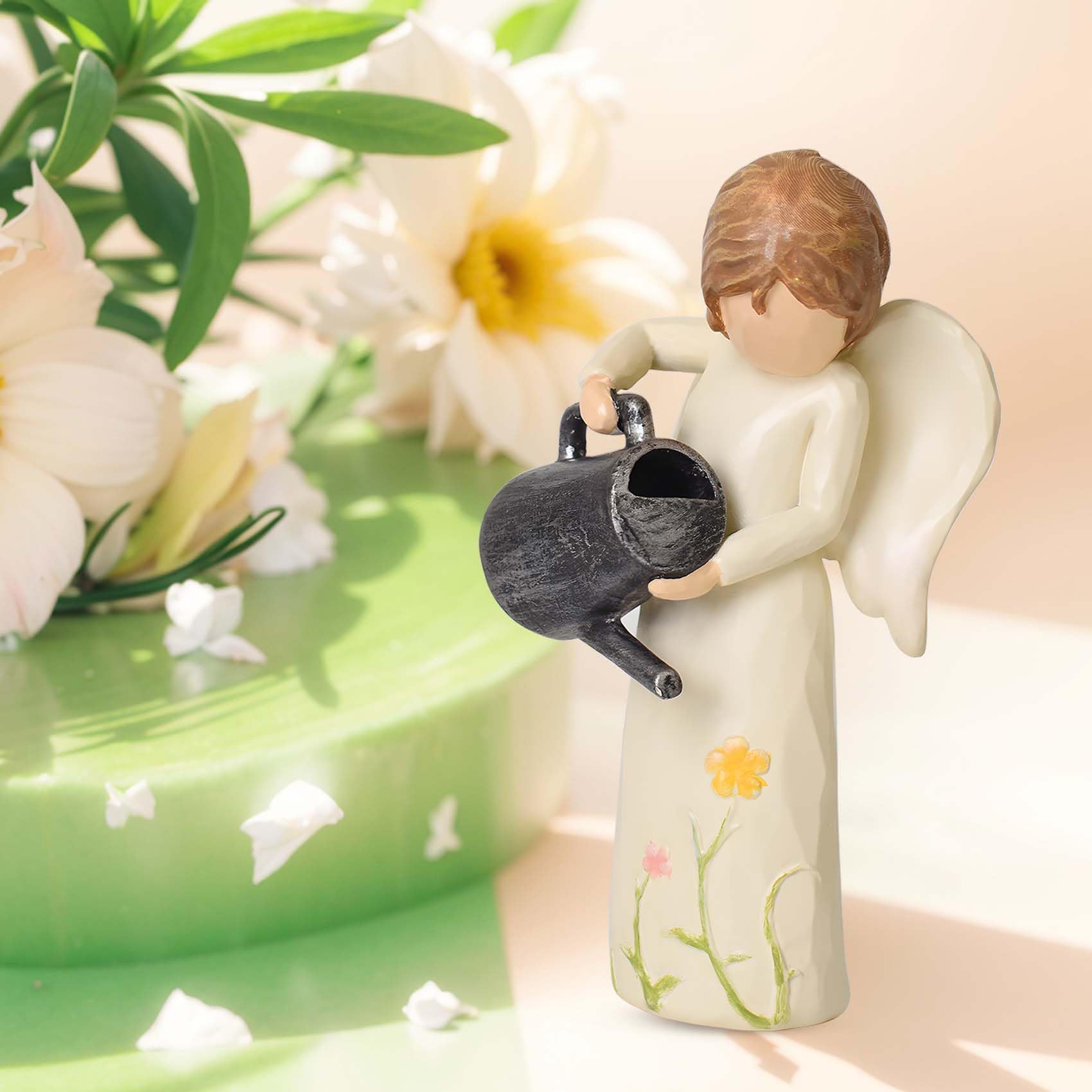 Gardening Gifts for Women, Gift for Gardeners Woman, Garden Angel Gifts for Mom, Sisters, Friends, New Home Gift Ideas, Unique Sculpted Hand-Painted Figurine