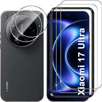 Lutree for Xiaomi 17 Ultra Screen Protector, 2+2 Pack Tempered Glass + Camera Lens Protector, 9H Hardness HD Bubble-Free Film, Anti-Scratch Premium Protective Glass