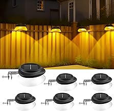AGOTD Solar Lights for Outdoors, Gutter Solar Lights, 100LM IP55 Warm White Solar Garden Lighting, Fence Light, Path Lights, Outdoor Solar Light for Fence, Patio, Walkways, Yard, Garage, Eave, Pack of 6