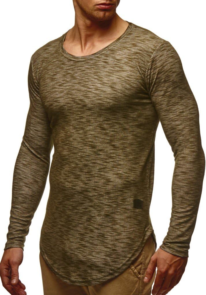 Leif Nelson Men's Pullover Longsleeve Basic Crew Neck Sweatshirt Hoodie Hoody Sweater Slim Fit LN6355