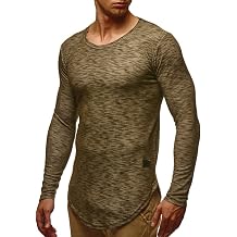 Leif Nelson Mens Pullover Longsleeve Basic Crew Neck Sweatshirt Hoodie Hoody Sweater Slim Fit LN6355