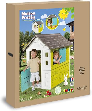 Smoby - Pretty Haus - Children's Playhouse for Indoor and Outdoor Use, Expandable with Accessories, Garden Shed for Boys and Girls from 2 Years