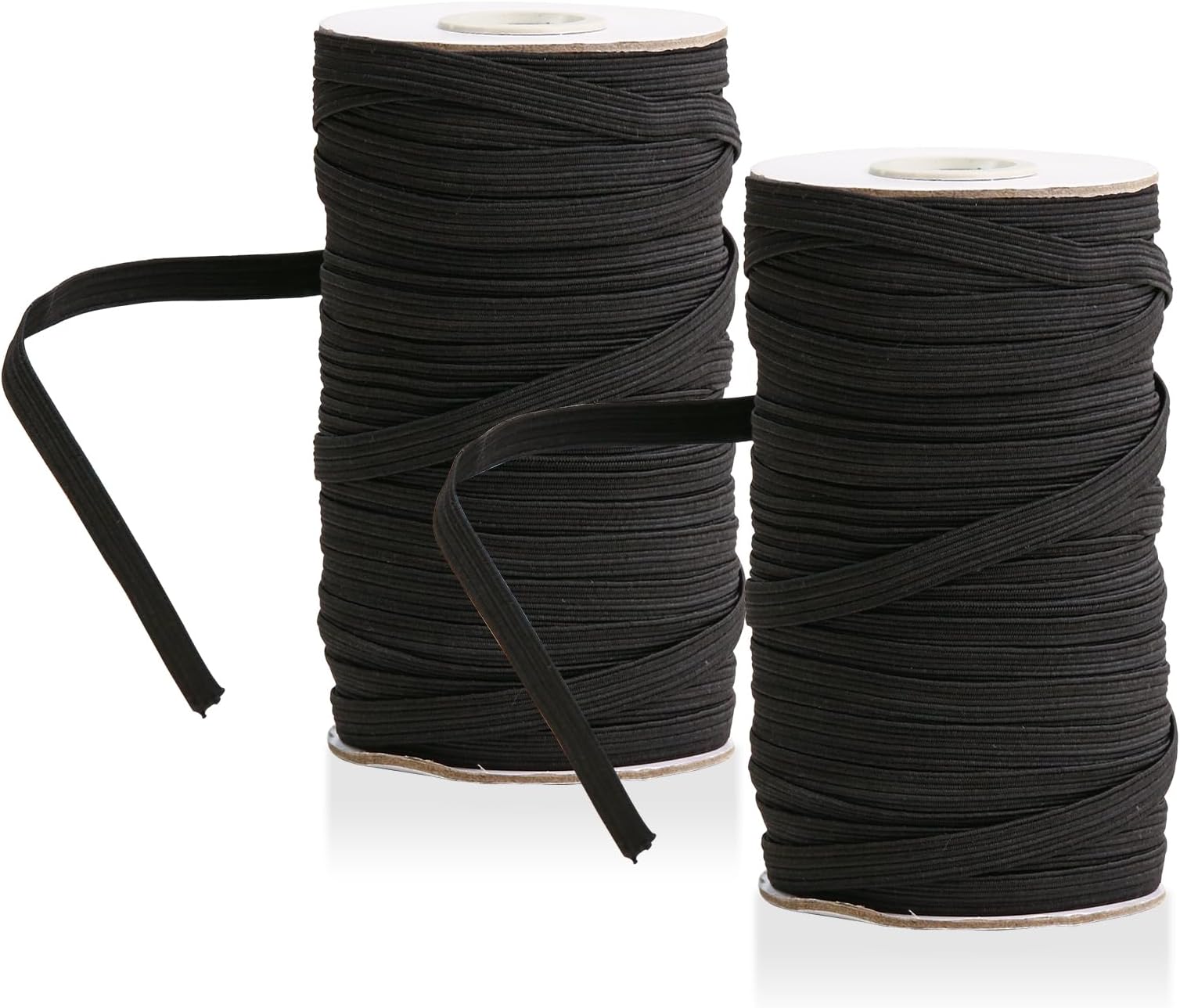 Flat Elastic Band for Sewing, 3/8"60 Yards High Elasticity Elastic Cord Black Elastic Rope Knit Elastic Spool for DIY Sewing Arts and Crafts