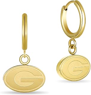 Earrings for University of Georgia Jewelry Gifts for Women, Graduation – Stainless Steel Skin-Friendly Georgia Bulldogs Earrings 18K Gold Finish G Hoops