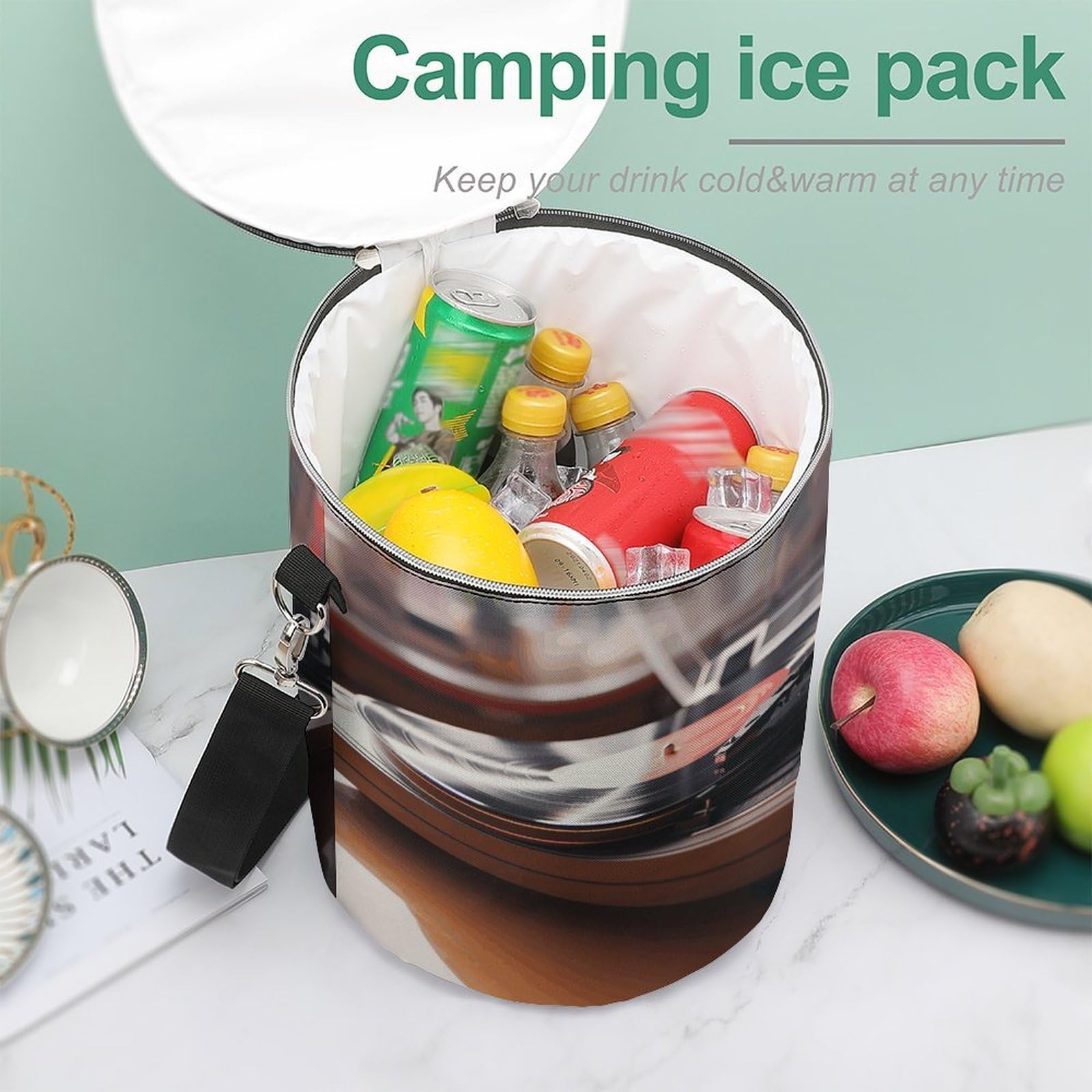 Sac isotherme souple multi-poches pour tourne-disque, étanche, pliable pour plage, voyage, travail