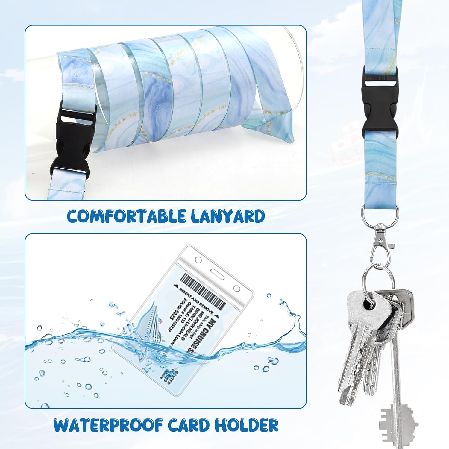 6 Pack Lanyards for Cruise Ship Cards with Waterproof ID Card Badge image 3