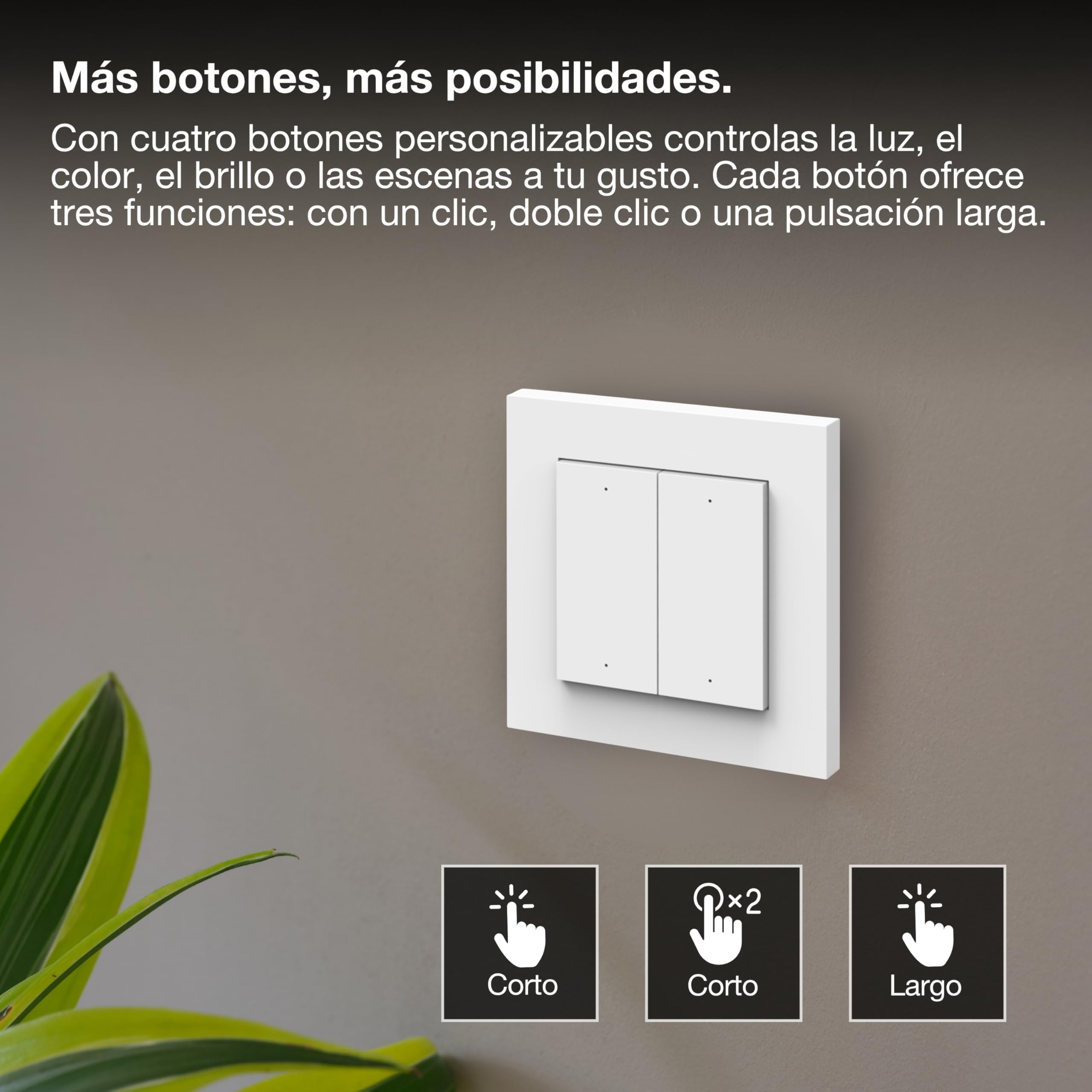OSRAM Interruptor de pared SMART+ WiFi 4 botones magnético USB-C Interruptor de pared SMART+ WiFi, 4 botones, magnético, recargable por USB-C, duración de batería de 6 meses, compatible con Alexa | SMART+ WIFI Remote Wall Switch, Plugs, blanco, , Paquete