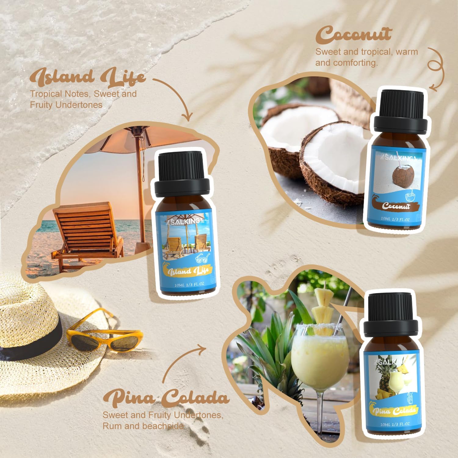 SALKING Surf & Sand Fragrance Oils, Premium Essential Oil Set for Diffuser image 4