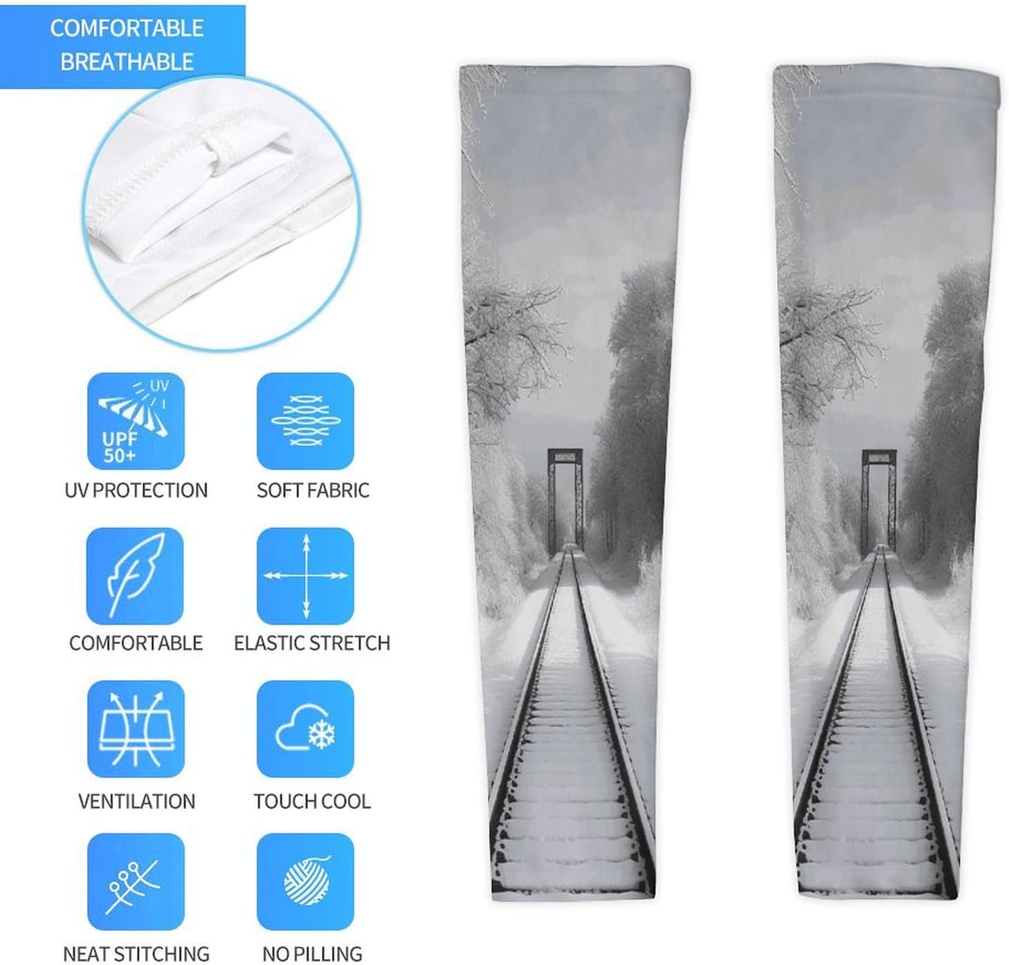 Sports Cooling Arm Compression Sleeves UV Sun Protection Arm Sleeves for Men Women Golf Arm Sleeves