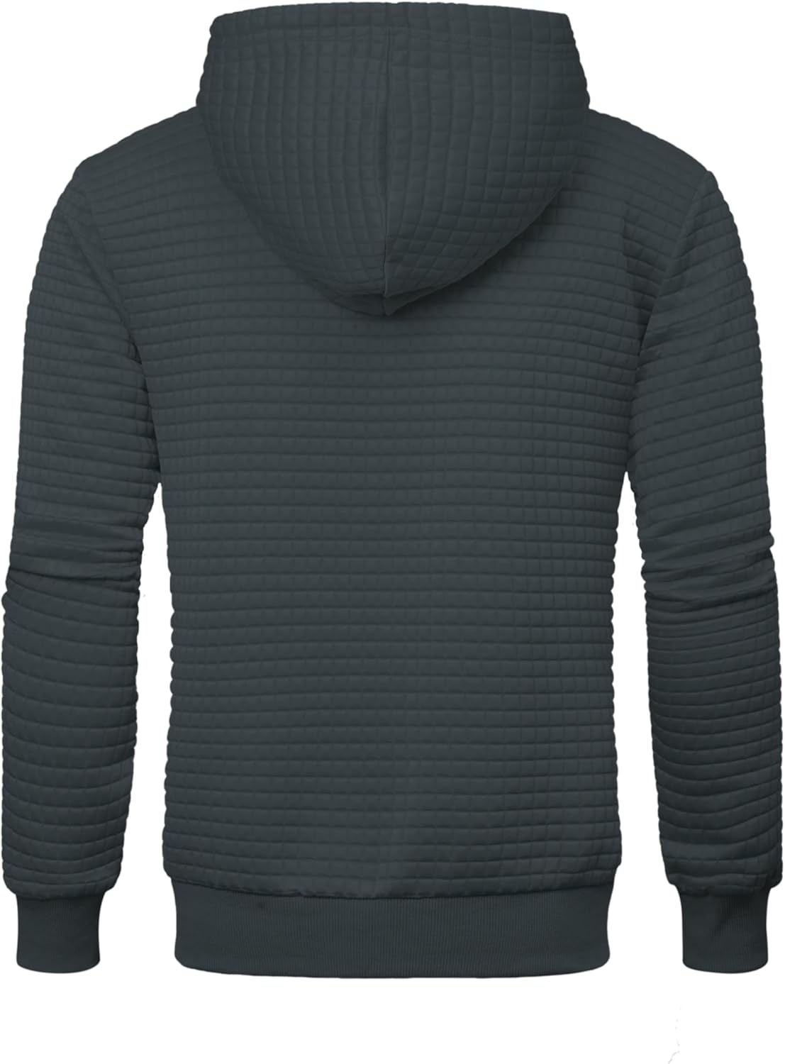 ZITY Men's Zip Up Hoodie Sherpa Lined Heavyweight Jacket Waffle Knit Fleece Thick Winter Warm Sweatshirt - Image 2