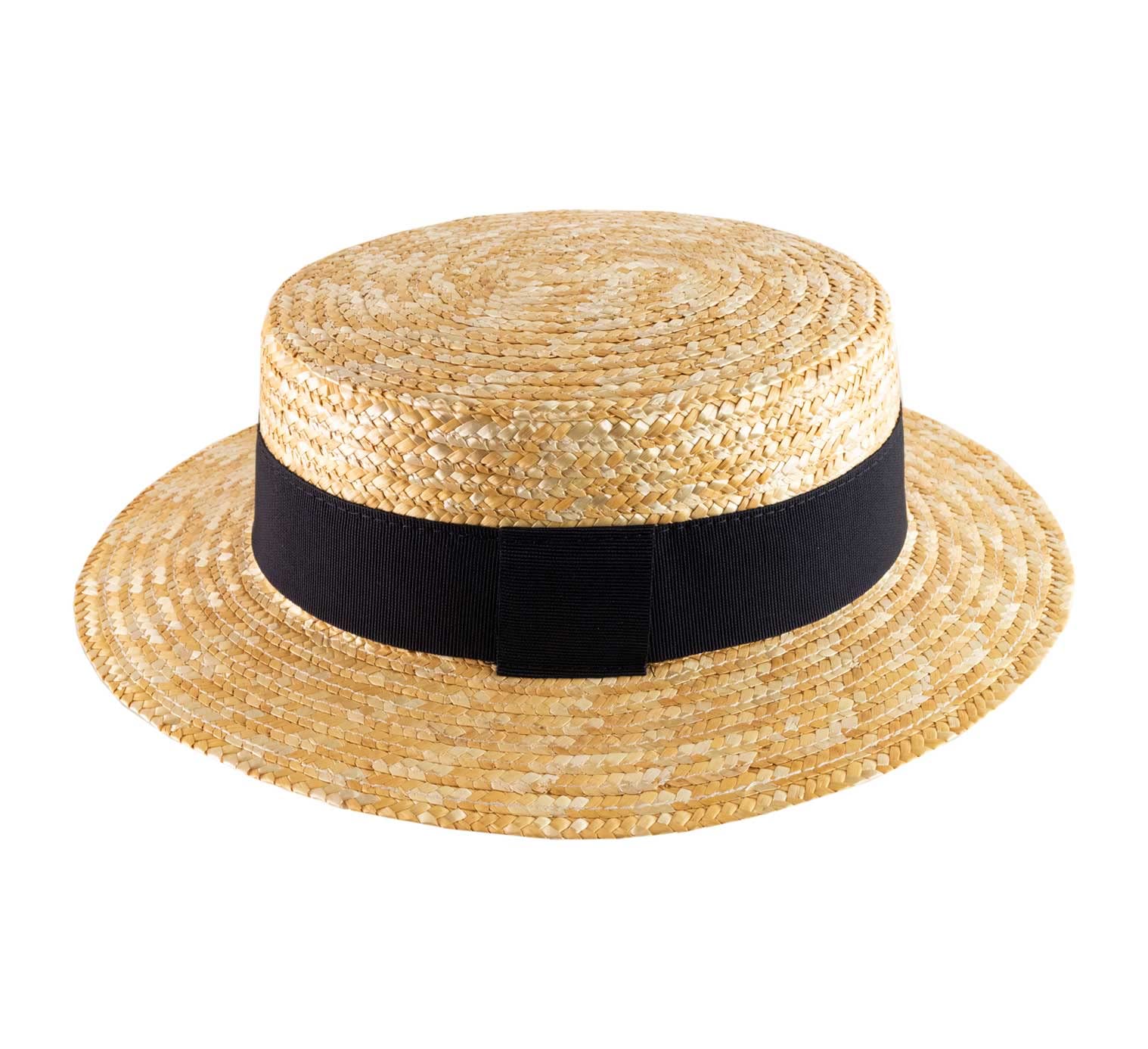 Chapeau canotier Paille Paille Finement tressée Homme ou Femme Guinguette - Taille 61 cm - 117-marine
