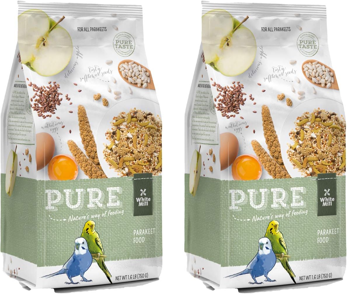 Witte Molen Pure Parakeet Gourmet Seed Mixture and Treat Sticks for Parakeet - 2 Pack