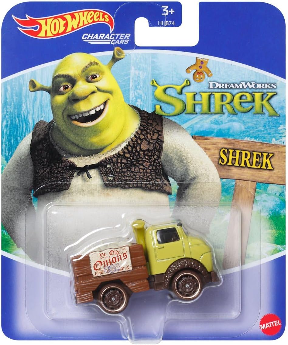 Hot Wheels DreamWorks Character Cars Collection Set, 5-Pack, Dragons, Puss in Boots, Kung Fu Panda, Shrek, Ages 3+ HHB74-956M