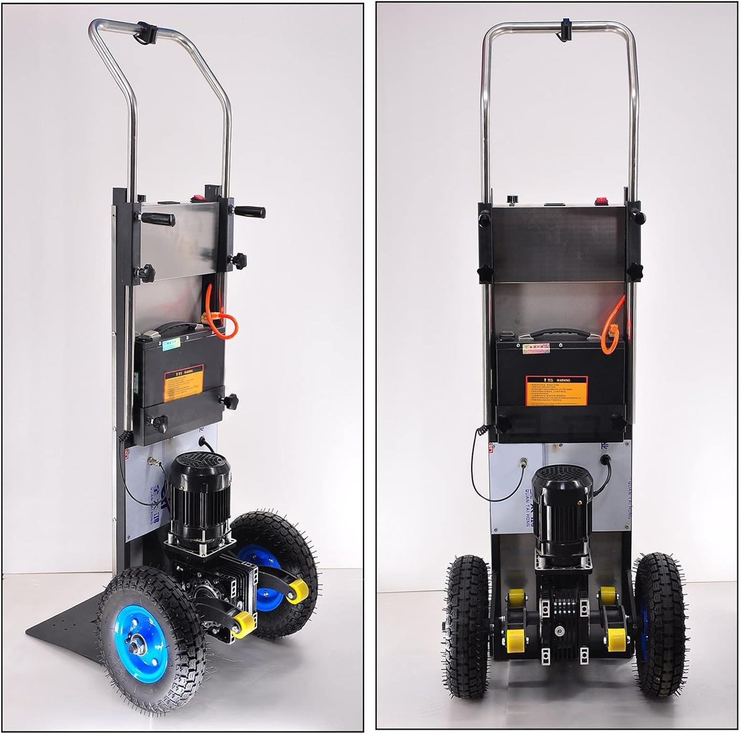 Carrello elettrico a mano per salire le scale - Carrello elettrico per scale su e giù con motore brushless da 1200 W, batteria 48 V/36 Ah, capacità di carico 400 kg