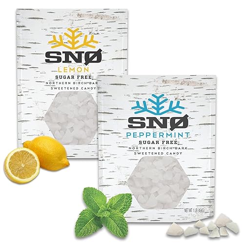 SNØ SNØ (bolsa de 1 libra x 2) - Caramelos sin azúcar con solo 2 ingredientes | Xilitol de abedul puro | Bajo en carbohidratos, apto para
