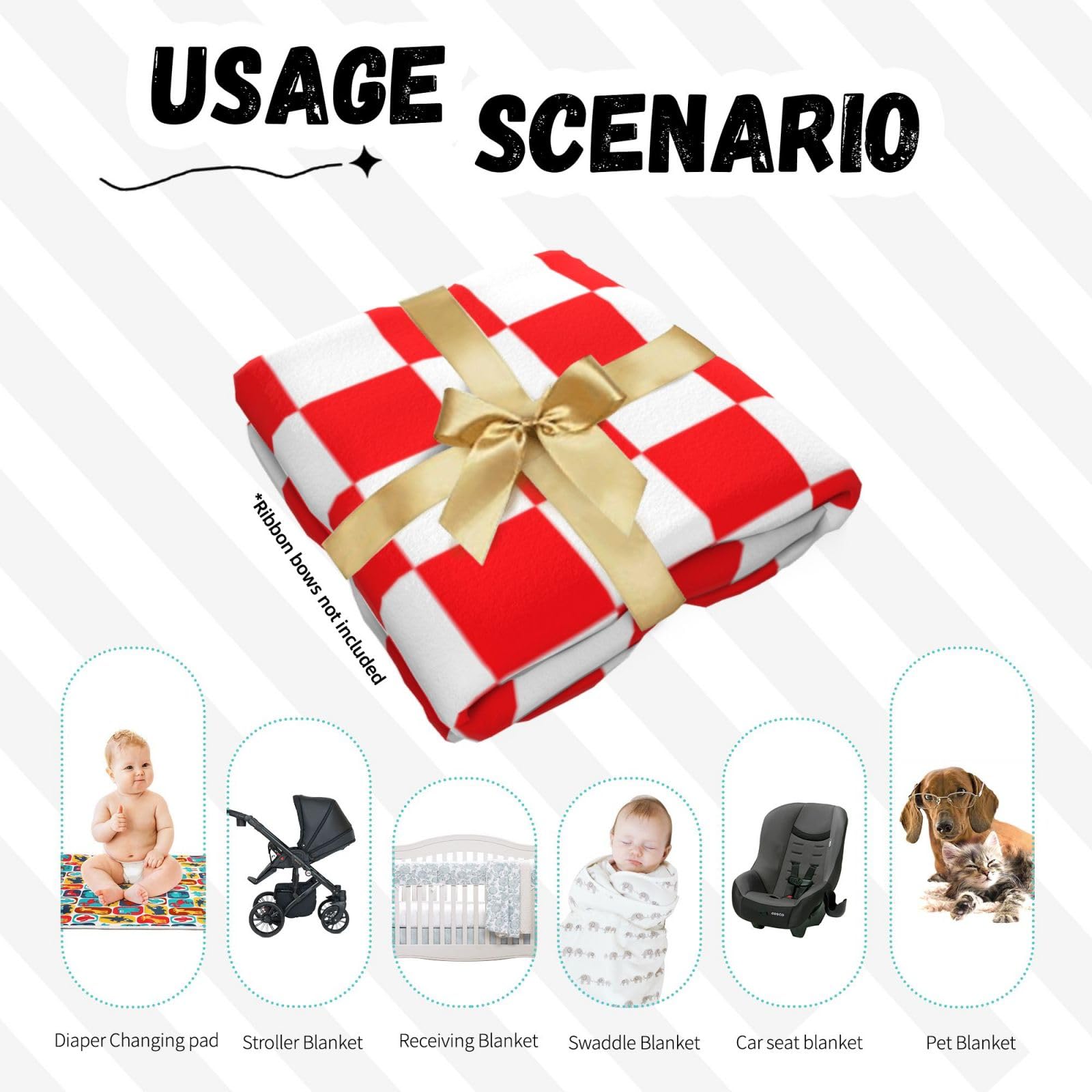 YKKLIMA Baby Swaddle Blanket With Hat – Thin Red Line Firefighter Axe Pattern, Newborn Gift