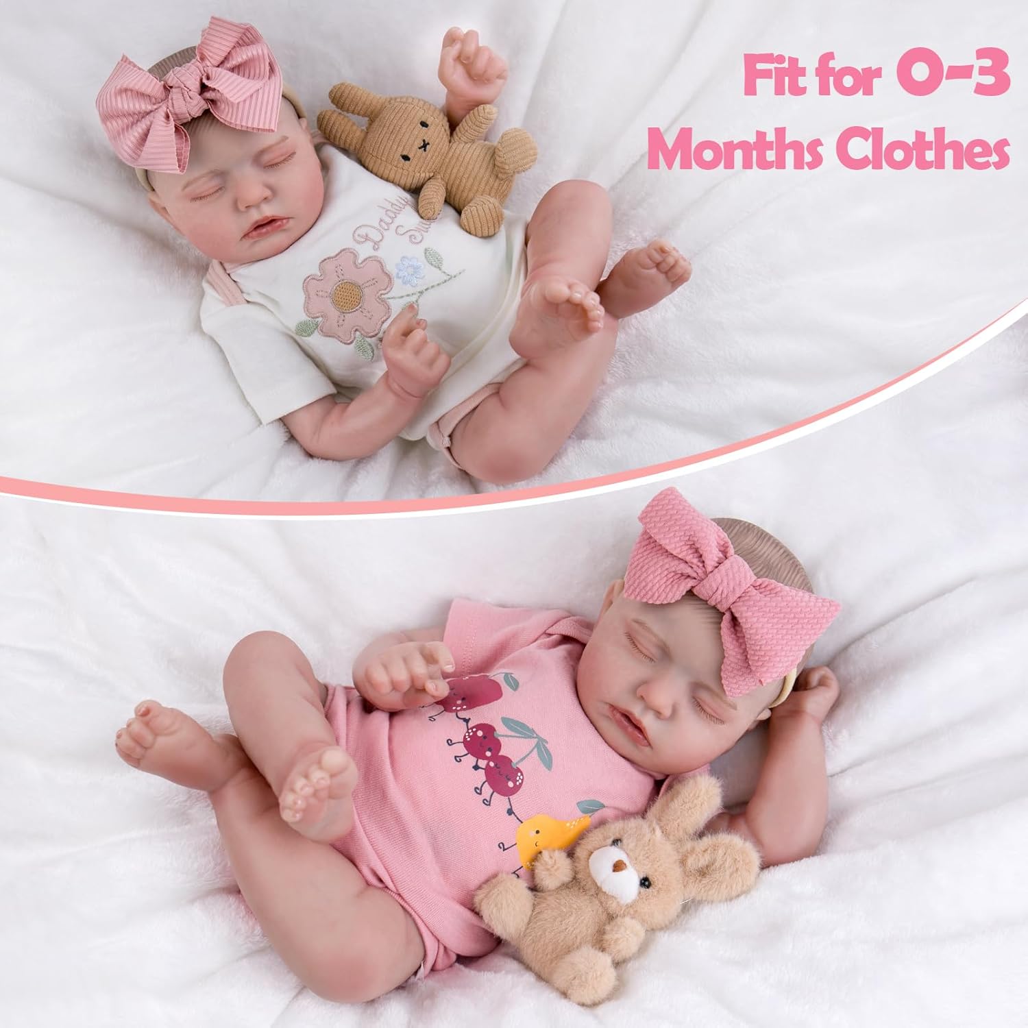 Aori Reborn Baby Dolls Realistic - 20-inch Lifelike Newborn Sleeping Girl with Ultra-Realistic Handcrafted Details, Weighted Real Life Baby Doll for Girls Age 3+, Parents, Elderly