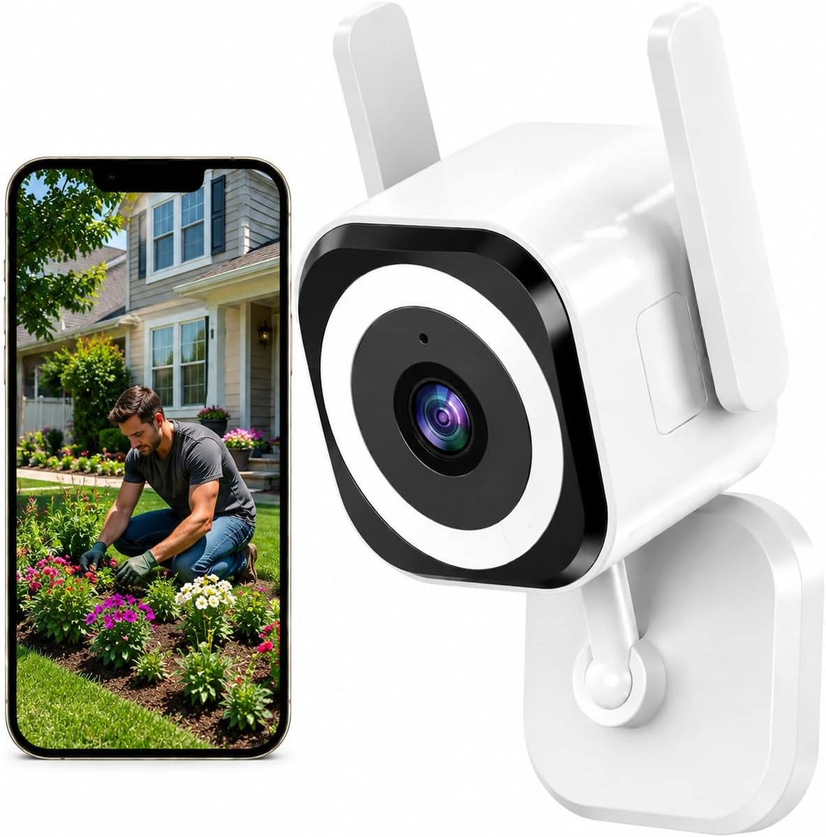 Security Camera Indoor Outdoor, 5G/2.4G WiFi, 4X Zoom, SD/Cloud | 5G/2.4G WiFi Camera for Home Security, 2K Color Night Vision Bedroom Camera, 2-Way Audio, IP66, 4X Zoom, SD/Cloud,Plug in