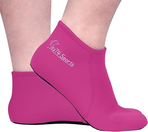 Miniatura 7 de FitsT4 Sports Calcetines de agua de neopreno de 0.118 in con aleta de esnórquel antideslizante para hombres y mujeres Negro -,Azul,Rosa