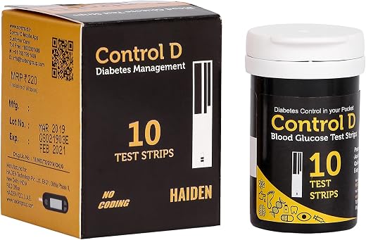 Control D Glucose Blood Sugar Testing Strip 10 Glucometer Strip