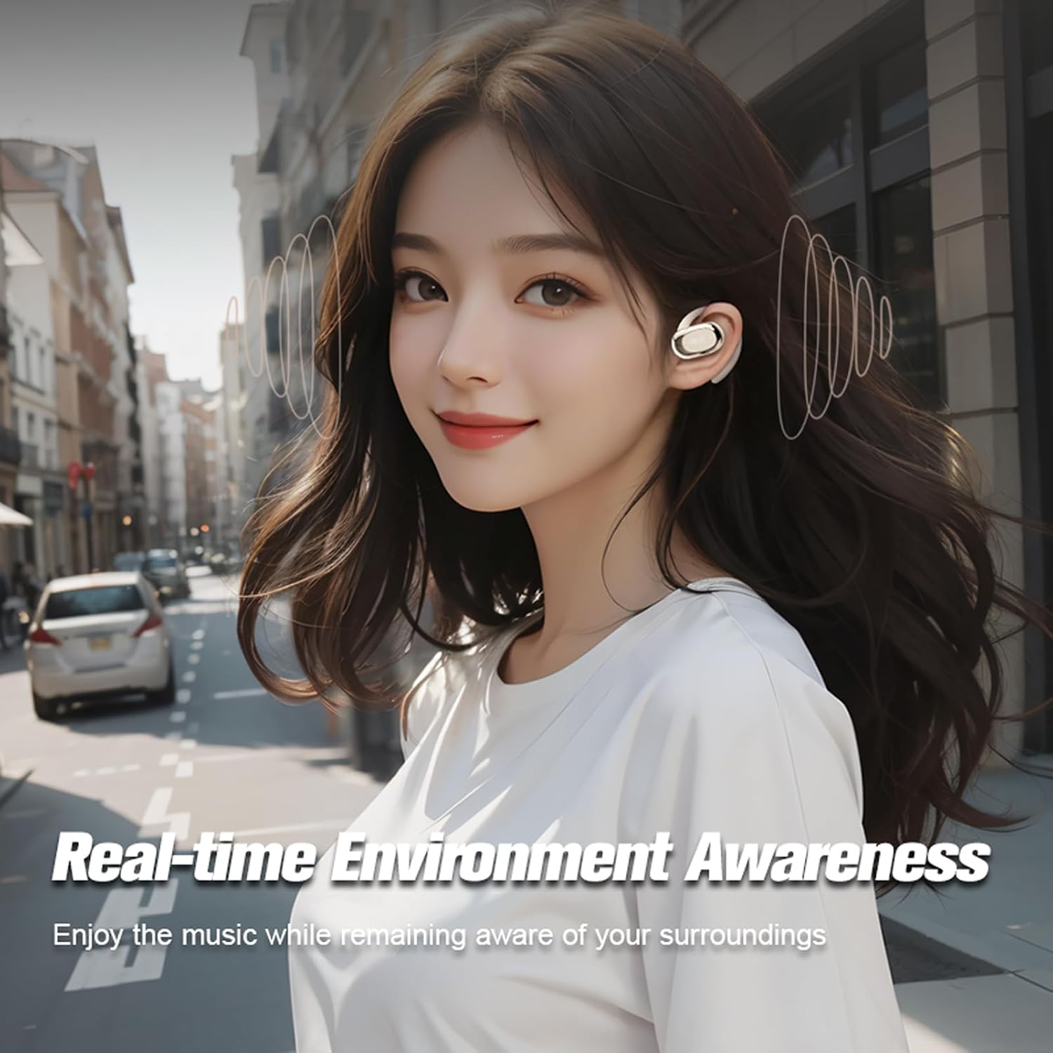 Out of Open Ear Bone Conduction Headphones - Wireless Bluetooth Running Sports Cycling Gym Waterproof Ear Hook On Ear Headphones