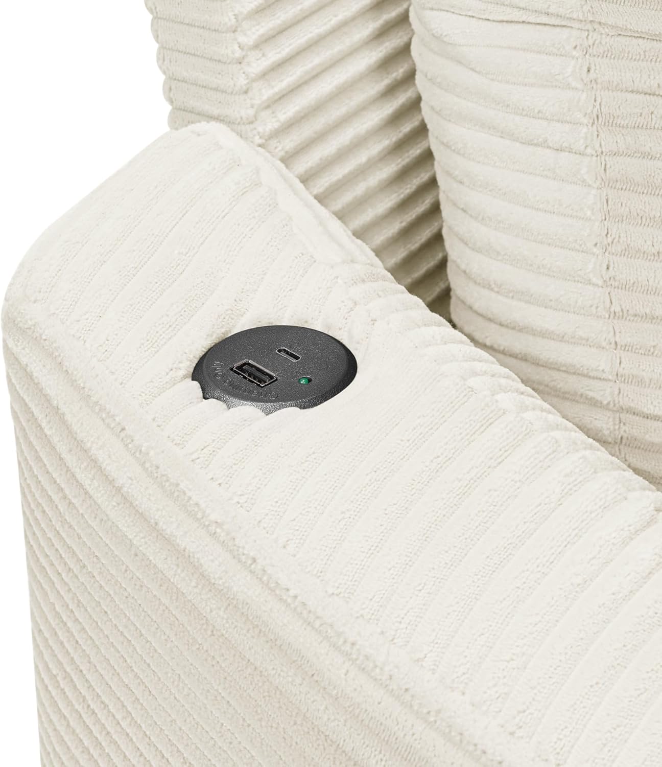 JUSTONE 102.3" Oversized Double Chaise Lounge Sofa Bed, Convertible Loveseat with Deep Seat & USB Ports, Modern Upholstered Couch for Living Room, Beige